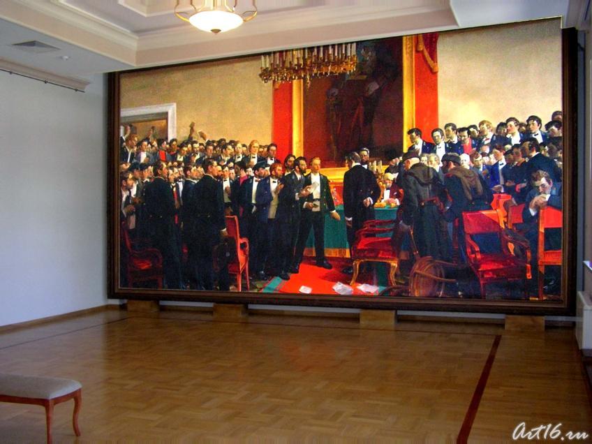 В.И. Ленин на студенческой сходке в Казанском университете в 1887 году
