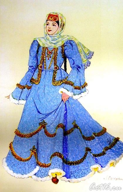 Эскиз к альбому Костюм казанских татар. 1970-1972