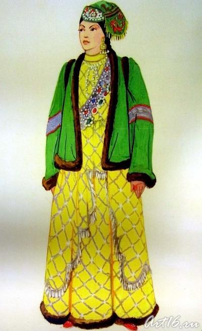 Эскиз к альбому Костюм казанских татар. 1970-1972