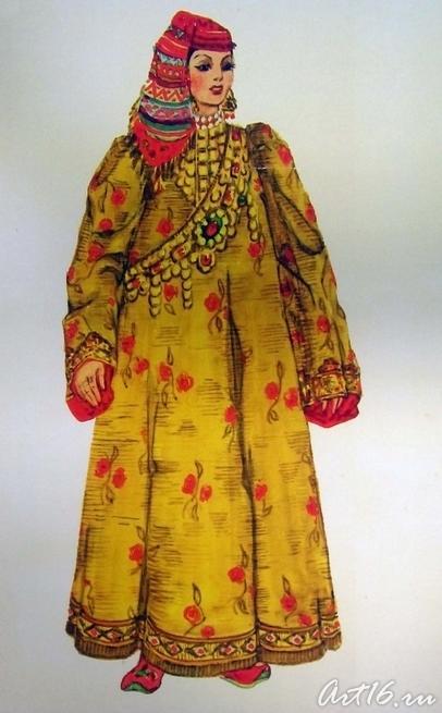 Эскиз к альбому Костюм казанских татар. 1970-1972