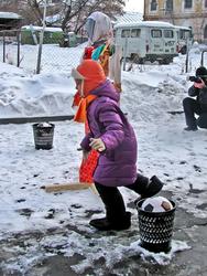 Бег в огромных калошах