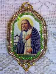 Серафим Саровский. Икона . Оклад (Н.Бражниковой)