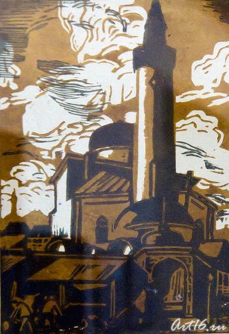 Мечеть. Лист из альбома Казань. Гравюры на линолеуме. 1923