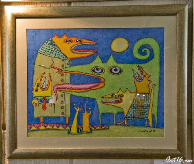 Зеленая собака, 2011, 40х40, Вадим Ряховский
