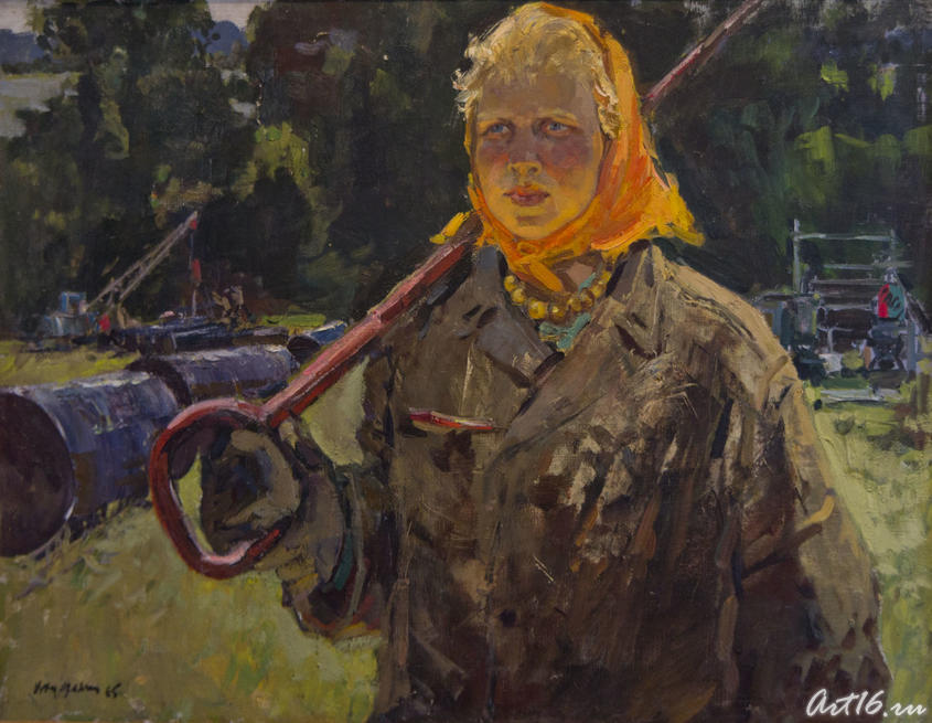 Портрет нефтепроводчицы В.Липатовой, 1965, холст, масло
