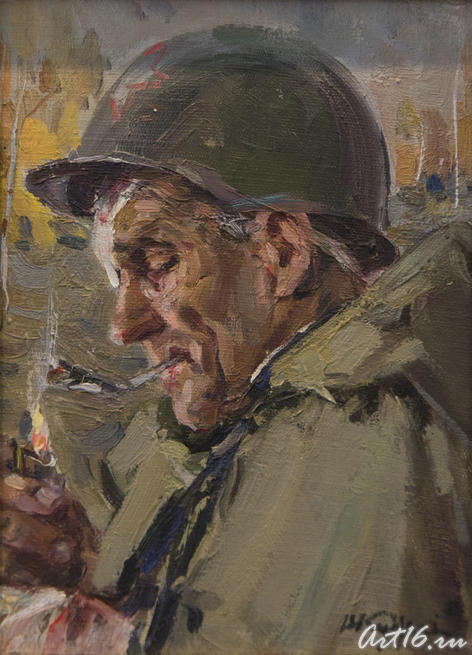 Солдат, этюд, 1945, холст, масло