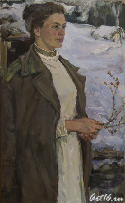 Медсестра. Портрет Региты Даггелете, 1976, холст, масло