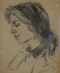 Эскиз к картине «Подруги», 1959, бумага, уголь