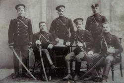 Отец В.И.Куделькина, но военной службе в уланском полку, в кавалерии, 1907