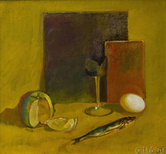 Натюрморт с яйцом и красным прямоугольником. 1992. Туманов А.Р.