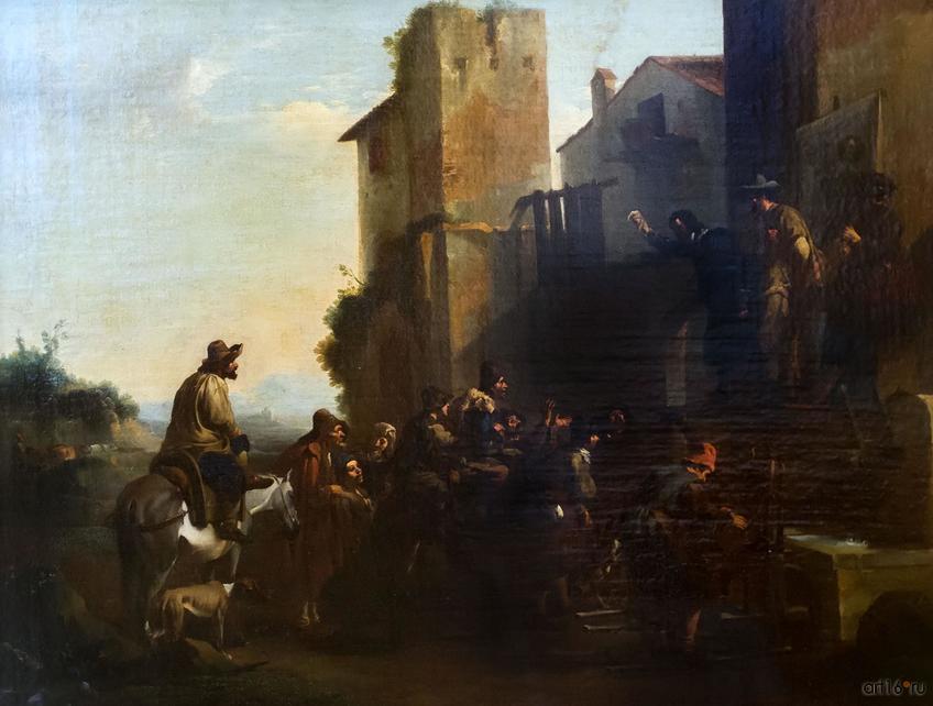 Фото №848317. ЯН МИЛЬ 1599 (?), Беверен-Вас близ Антверпена -1664, Турин Шарлатан Холст, масло