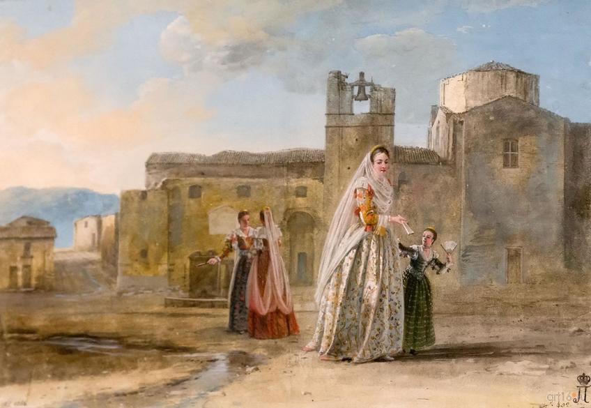 Фото №848444. ЖАН УЭЛЬ. Костюм знатных албанских женщин в Палаццоадриано. 1778