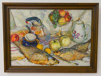 Натюрморт с рыбами 1974-1075.  Батраев З.С., 1936