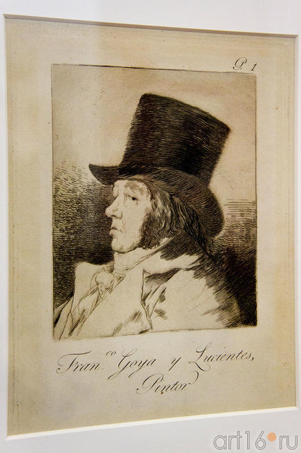 Франсиско Гойа-и-Лусиентес, художник (автопортрет), 1797-1798, 1-й лист серии Капричос. Франсиско Гойя.