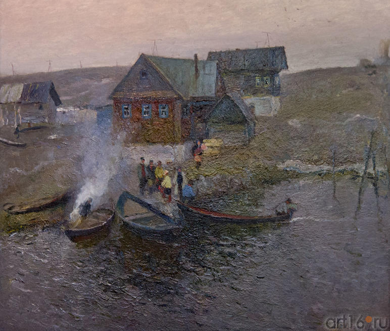 В рыбацком поселке. 1984. Прокопьев А.Л.1922-1993