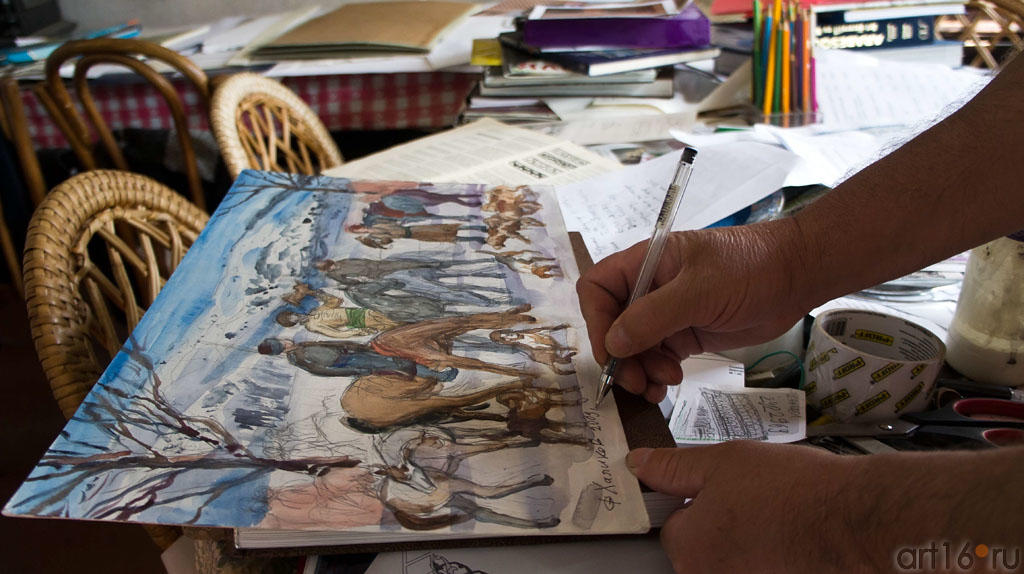 Дарственная надпись на подаренной  мне картине::Фиринат Халиков