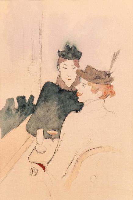 Две женщины в кафе.  Анри де Тулуз-Лотрек (1864–1901)::Выставка литографий Анри де Тулуз-Лотрека