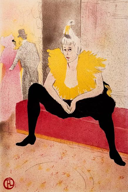 Сидящая клоунесса Ша-Ю-Као. Из альбома цветных литографий ʺОниʺ.  Анри де Тулуз-Лотрек (1864–1901)::Выставка литографий Анри де Тулуз-Лотрека