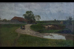 Пейзаж с телегой. Этюд.  Шишкин И.И.(1832-1898)