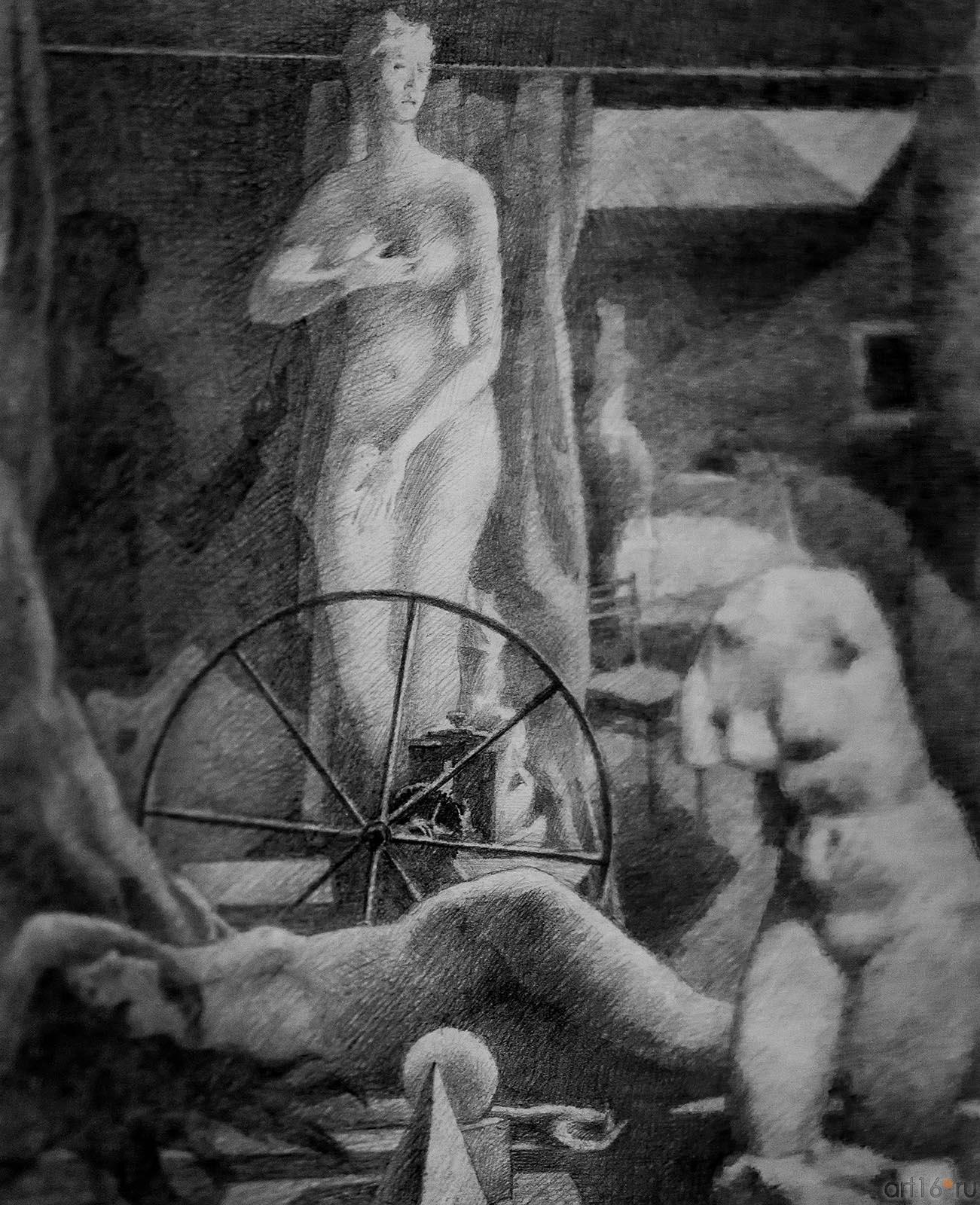 КРЫЛОВ АНАТОЛИЙ г.Зеленодольск В МАСТЕРСКОЙ. 2013 Бумага, карандаш::Про-карандаш