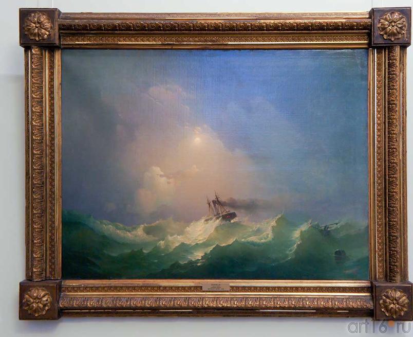 Корабль в бурю. 1848. Дорогов А.М. (1819-1850)::Пермская Государственная художественная галерея, 2012