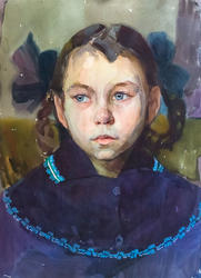 Портрет дочери Танюши. 1963. Никитина Г.А.(1927)