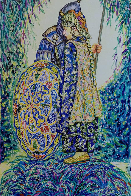   Картина, написанная для «Алифбы»::Анвар Сайфутдинов. Выставка в редакции «Шахри Казан»
