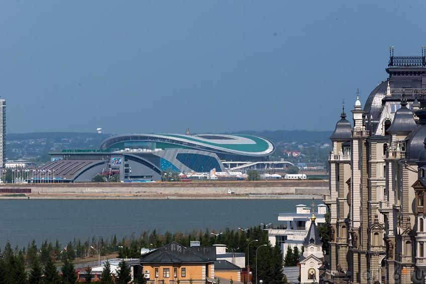 Фото №165716. Стадион «Казань-Арена», вид со смотровой площадки Казанского Кремля