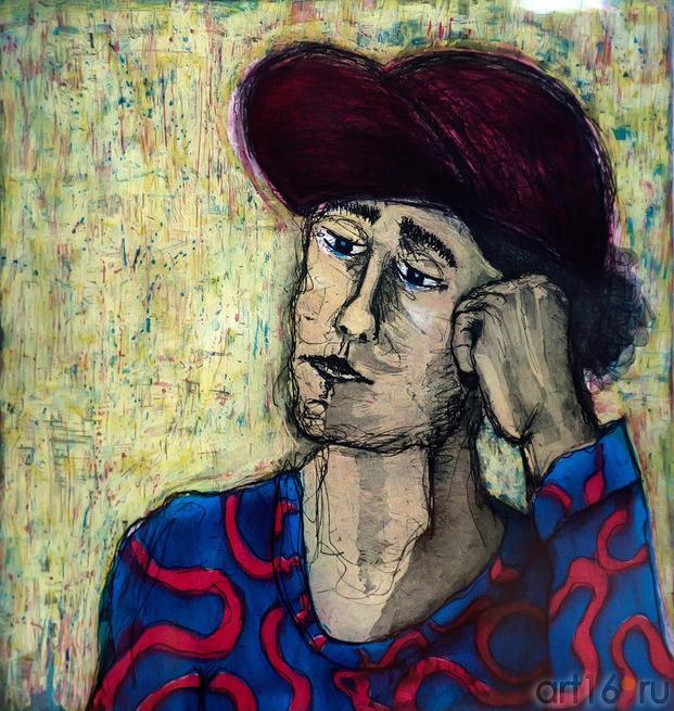 BBYX II. Женщина в красной шляпе. 2013. Марти Макки, США, Сан-Франциско::2-я биеннале печатной графики