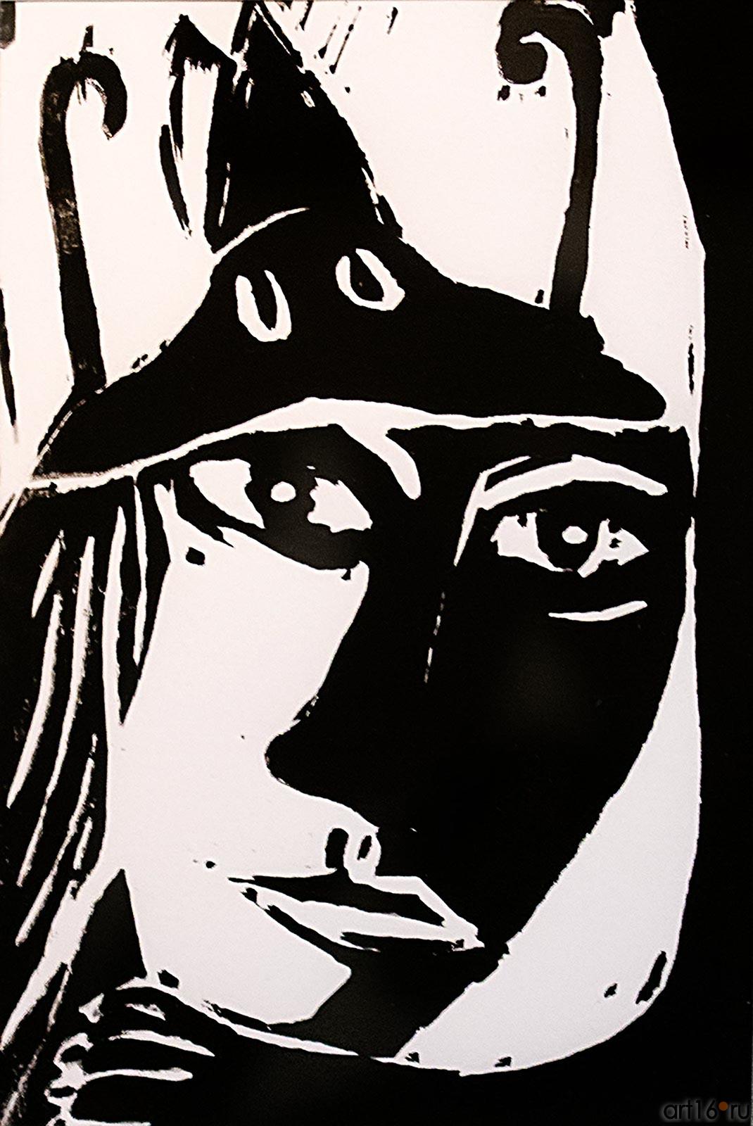 МАРИ-ФРАНС ПОЛЛЕ / MARI E-FRANCE POLLET (APO GRAVURE) Франция, Страсбург / France, Strasbourg ПОЧТОВАЯ ОТКРЫТКА (КУРИЛЬЩИЦА). 20::2-я биеннале печатной графики