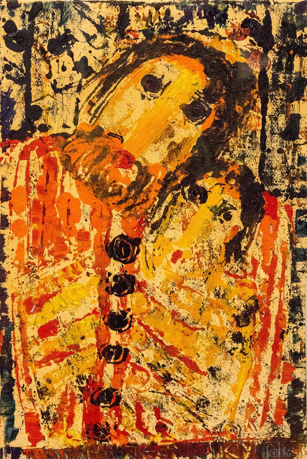 ТИМОФЕЕВ ВИКТОР ЕВГЕНЬЕВИЧ. 1954 Россия, Татарстан, Казань ПОМНИ ДЕДУШКУ. 2013 Бумага, монотипия::2-я биеннале печатной графики