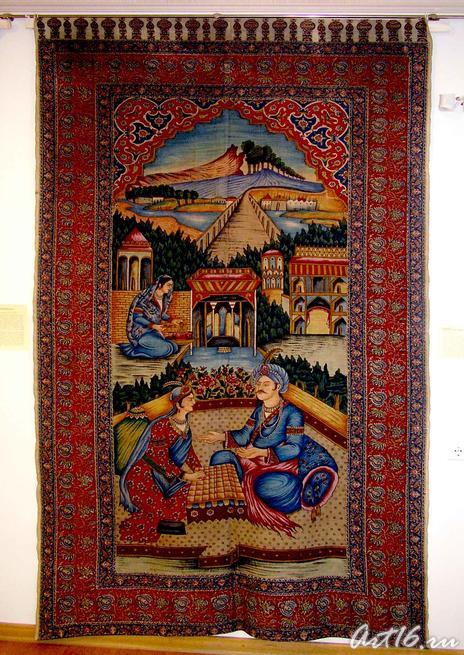 Каламкар ʺБахрам Гур в замке у индийской царевныʺ::«Изобразительные ковры и каламкары мусульманского Востока»