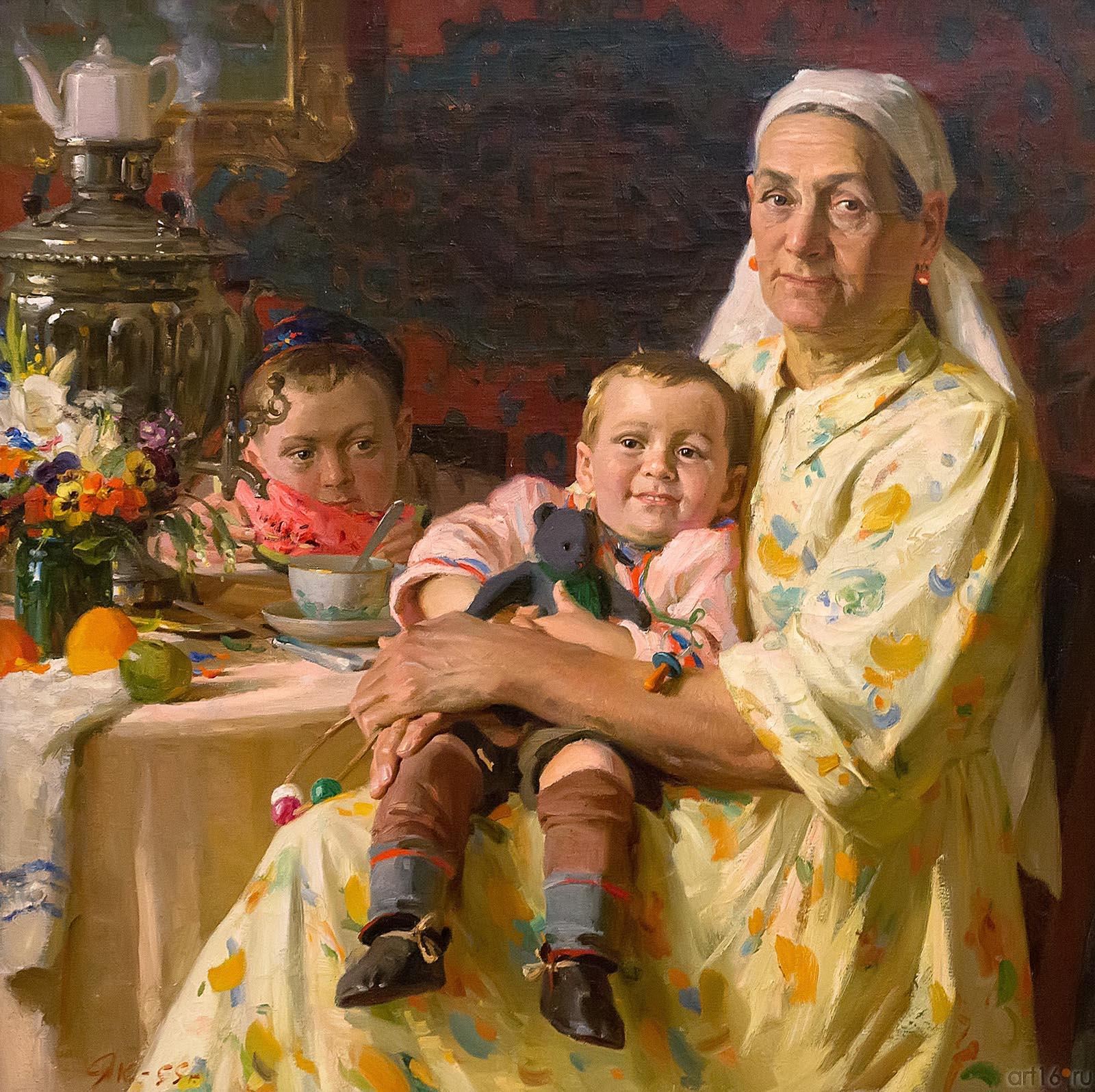 ЯКУПОВ Х.А. 1919-2010 ПОРТРЕТ МАТЕРИ. 1955 Холст, масло::«Реалистическое искусство России и Татарстана»