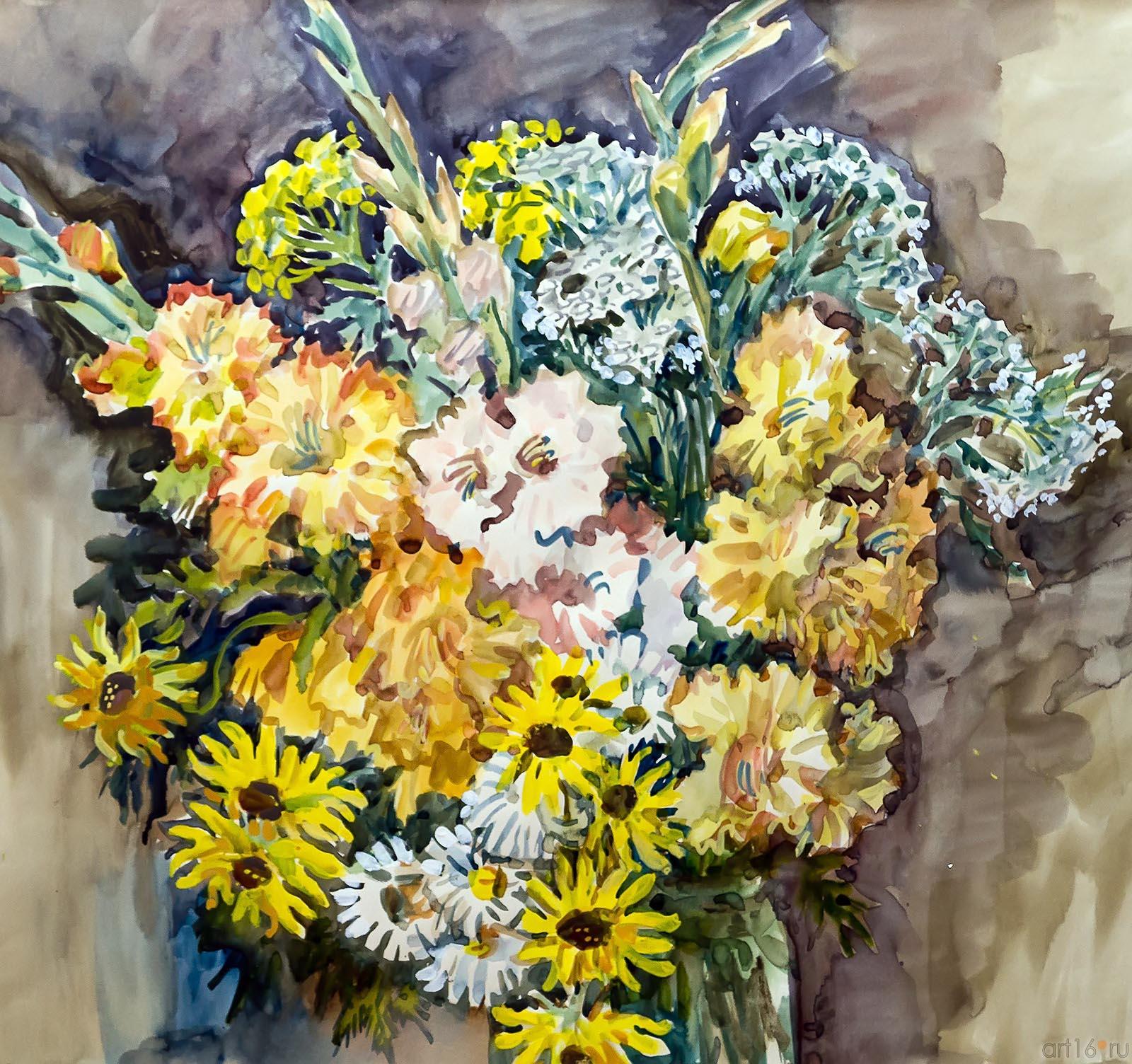 Колмогорцева И.И. БУКЕТ С ГЛАДИОЛУСАМИ. 1998::III региональная выставка акварели
