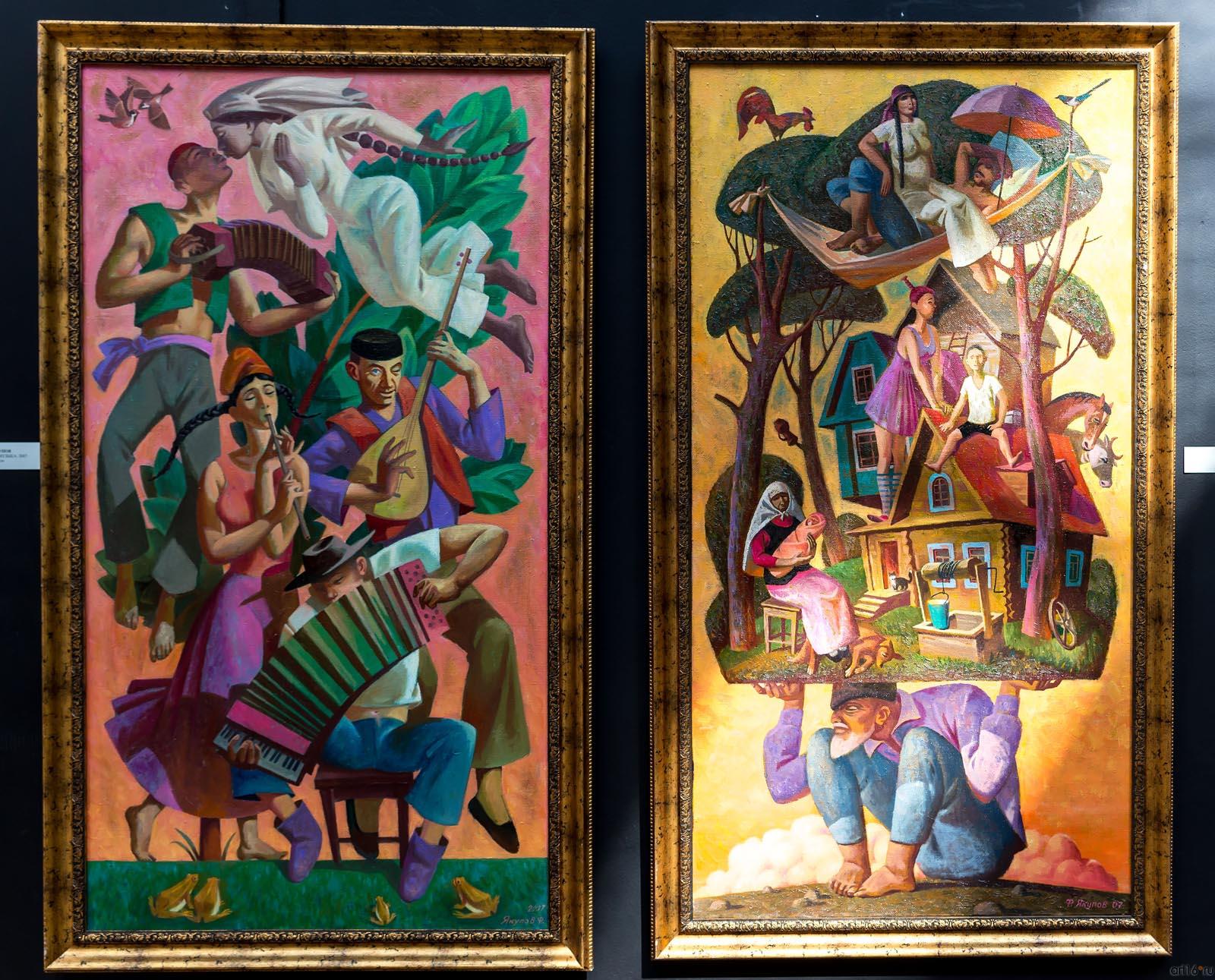 ФАРИД ЯКУПОВ АТЛАНТ. 2007 Холст, масло / ЭТА ПРЕКРАСНАЯ МУЗЫКА. 2007 Холст, масло::«Жизнь коротка — искусство вечно» Вячеслав Лысков и его ученики Живопись, графика