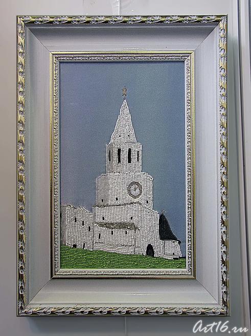 Картина вышитая бисером с изображением Спасской башни Кремля::Город мастеров