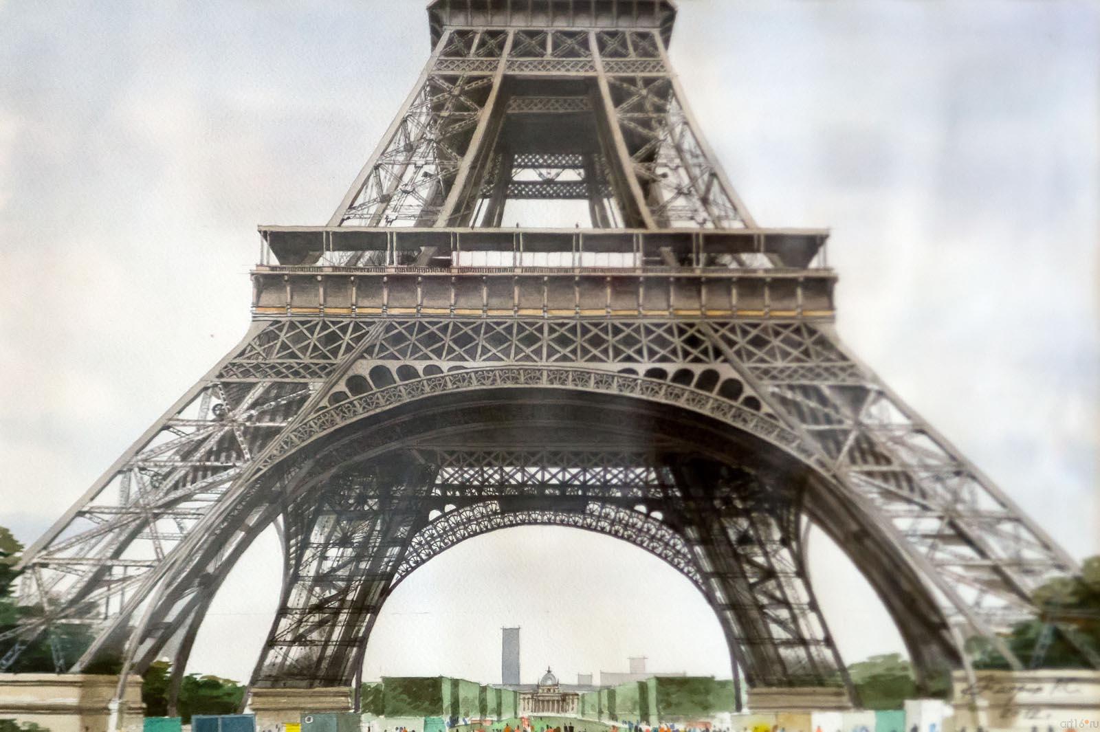 АЙДАРОВ Р.С. 1950 ЭЙФЕЛЕВА БАШНИ В ПАРИЖЕ (ФРАНЦИЯ). 2012 Бумага, акварель::«Из дальних странствий…». Акварели Равиля Айдарова