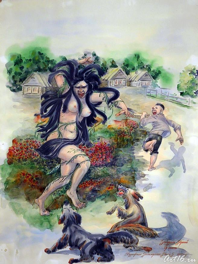 Иллюстрация к сказке Г. Тукая «Водяная», 1987::«Мир Тукая». Ренад Галимуллин