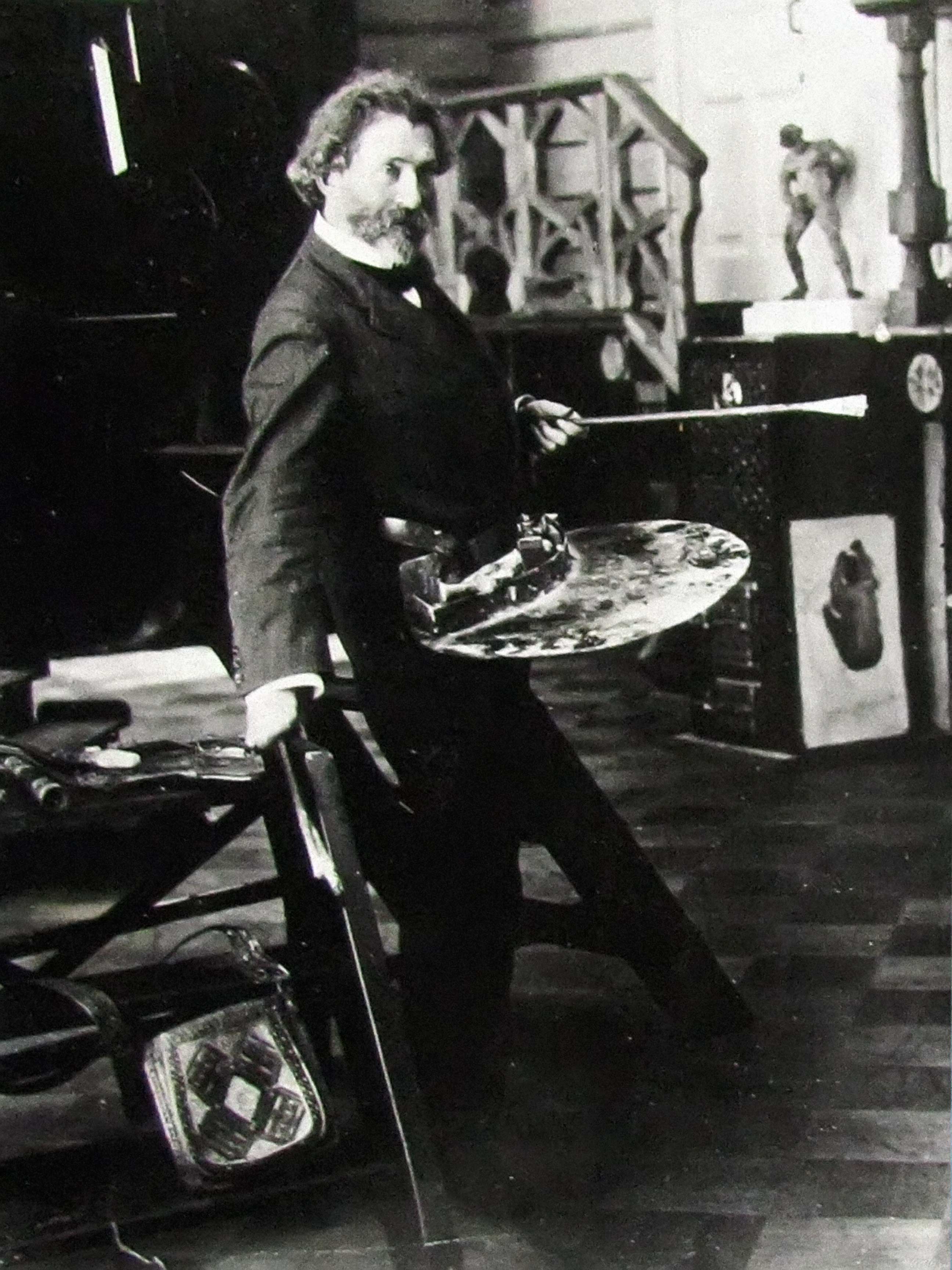 И.Е. Репин в мастерской в Пенатах. 1905::Юбилейная выставка к 165-летию со дня рождения И.Е. Репина