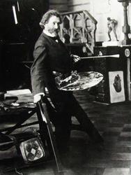 И.Е. Репин в мастерской в Пенатах. 1905
