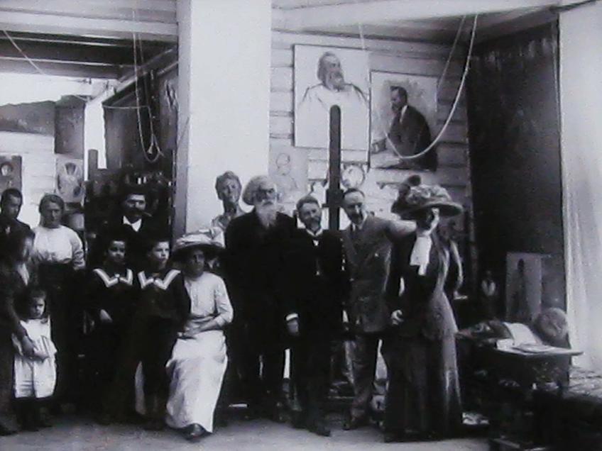 Гости в мастерской «Пенатов», декабрь, 1910