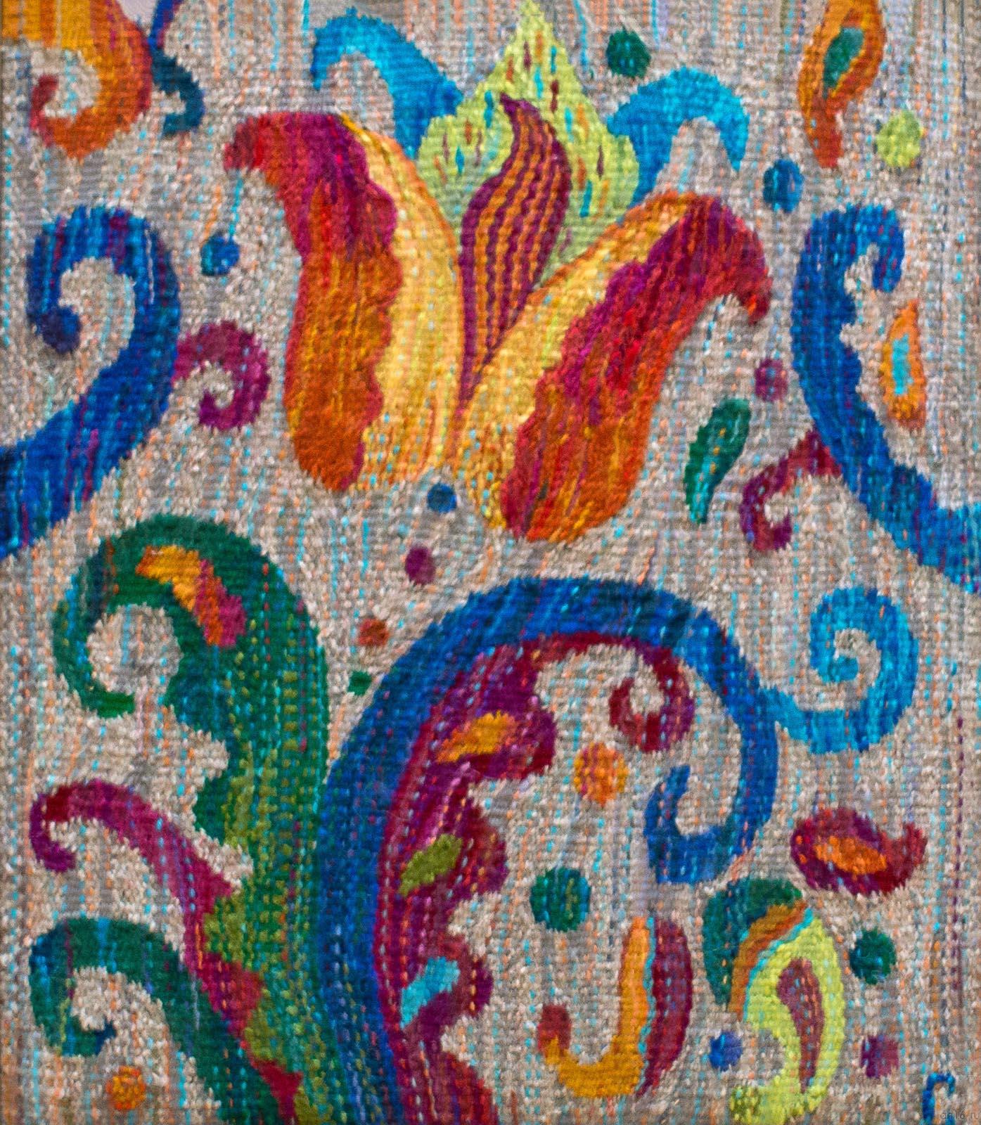 БОЛЬШАКОВА СВЕТЛАНА ВЛАДИМИРОВНА 1967 г. Набережные Челны РТ ЗАБЫТЫЙ ЦВЕТОК. 2011 Гобелен, ручное ткачество::Моя Родина — Татарстан. Республиканская художественная выставка