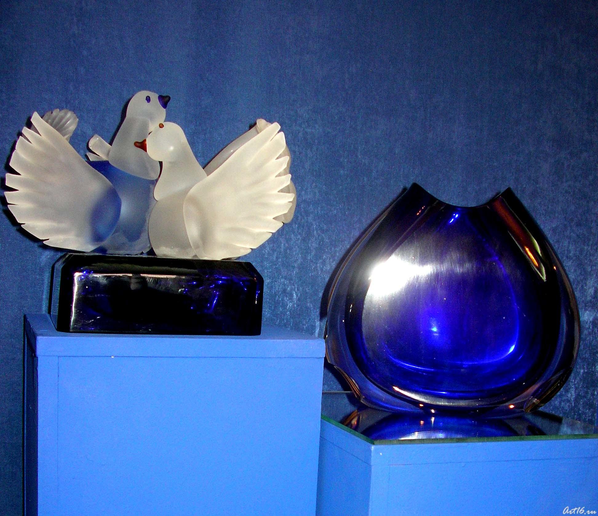 Декоривное изделие «Голуби»/Палитра::Открытие выставки «Хрустальное ожерелье России»