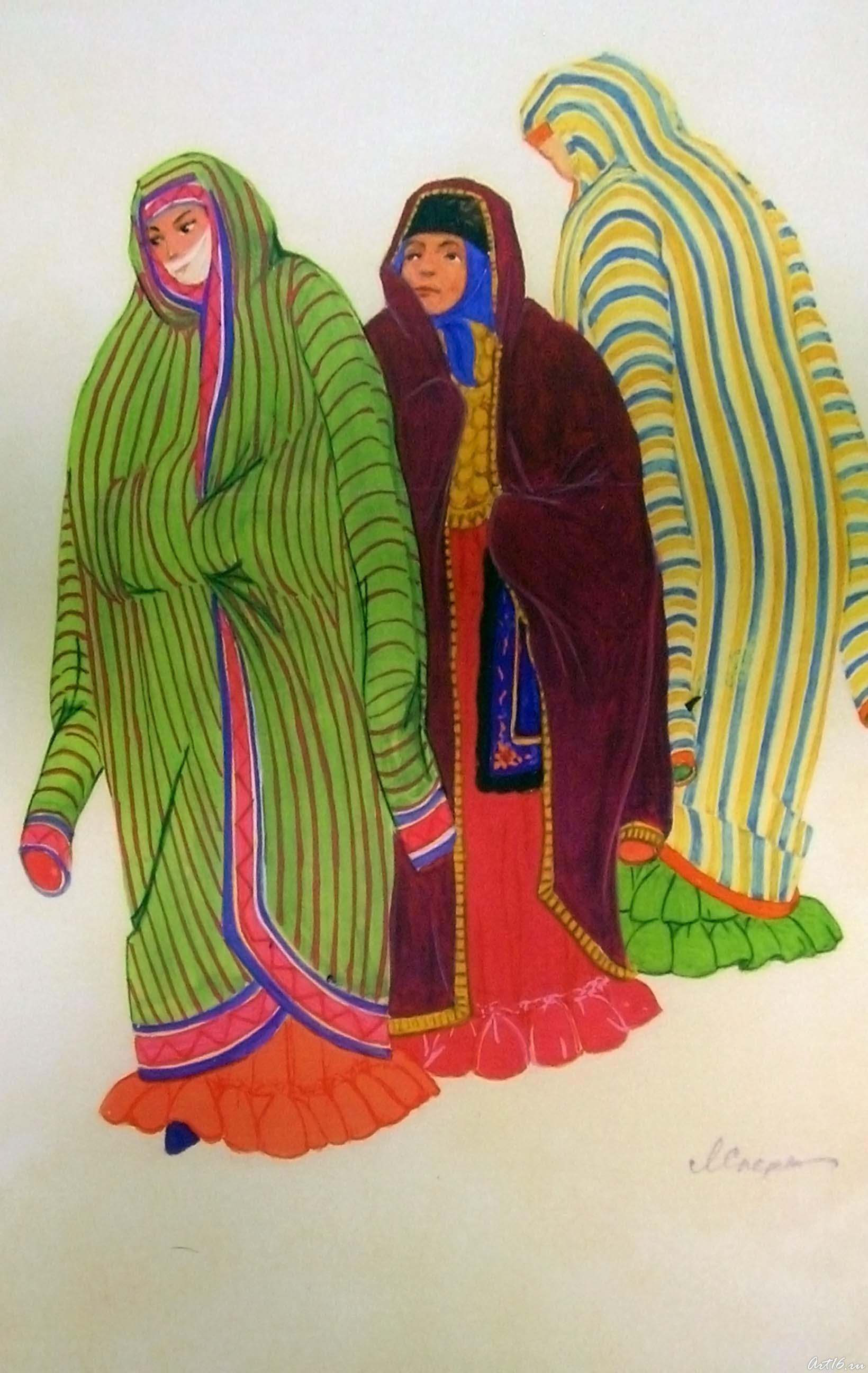 Эскиз к альбому ʺКостюм казанских татарʺ. 1970-1972::Сперанская Любовь Львовна