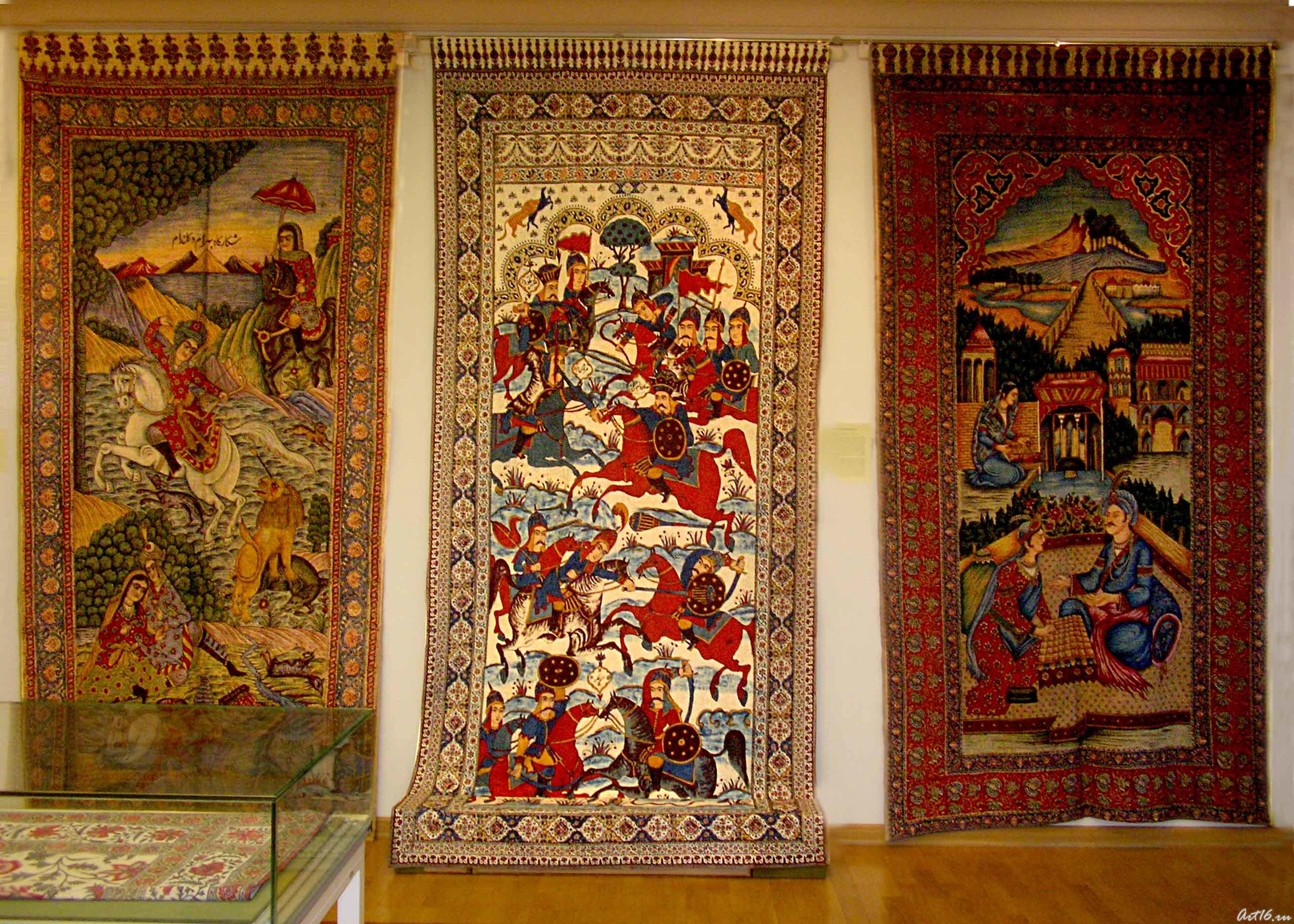 Каламкар ʺОхота Бахрам Гура и Гульбандамʺ /ʺБитва Сама ибн Фаридунаʺ/::«Изобразительные ковры и каламкары мусульманского Востока»