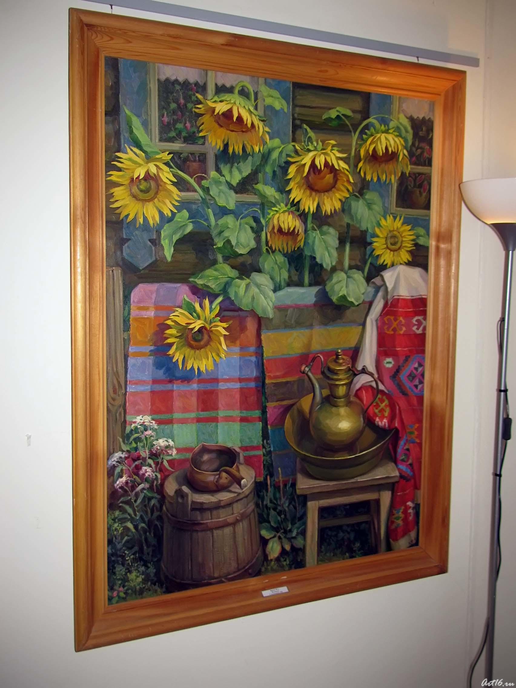 У палисадника. 1998::Фаиль Абуляесович Зиязов. "Краски родного края"