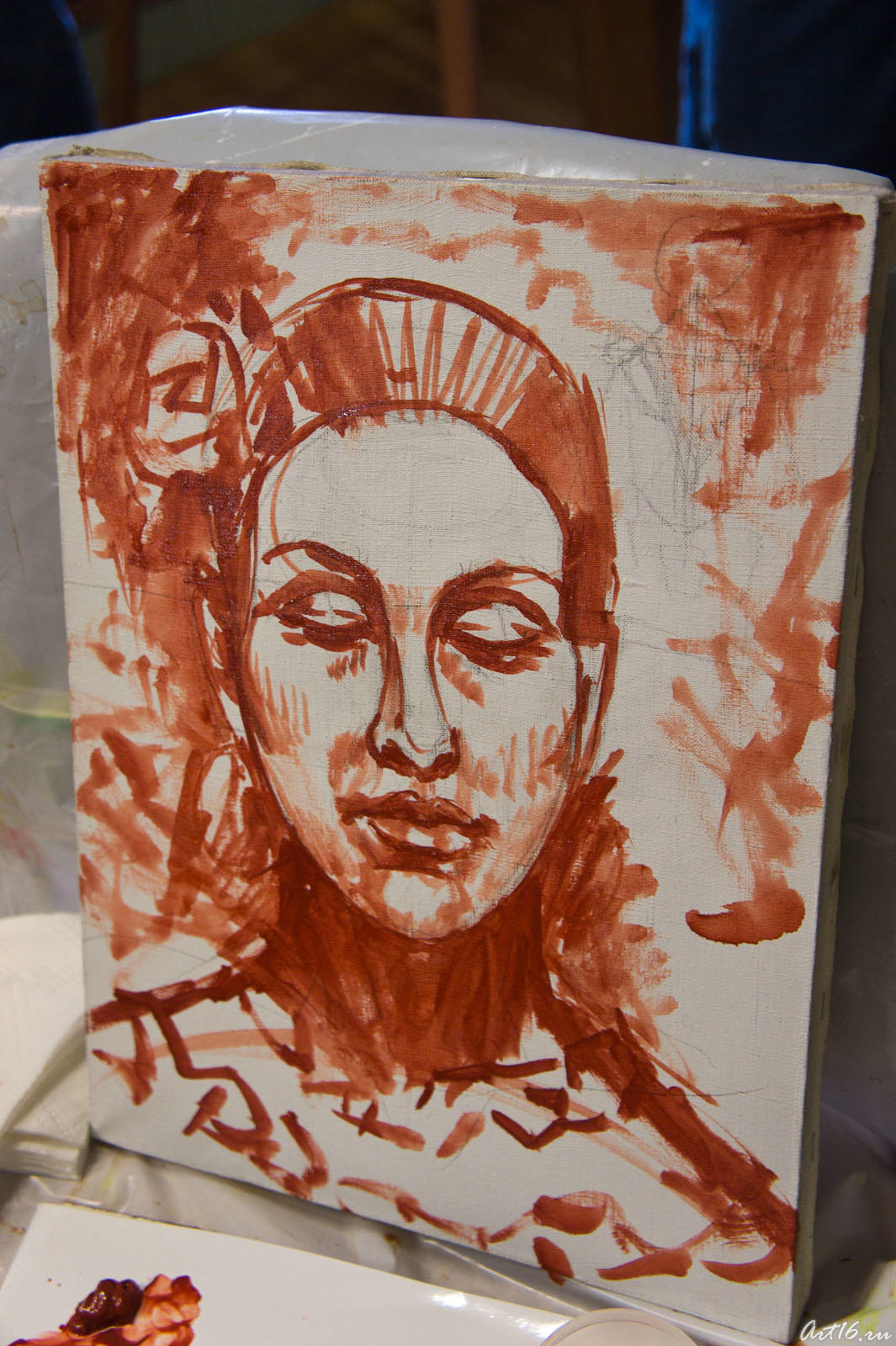 Портрет испанки (начальный этап)::Анвар Сайфутдинов. Мастер-класс