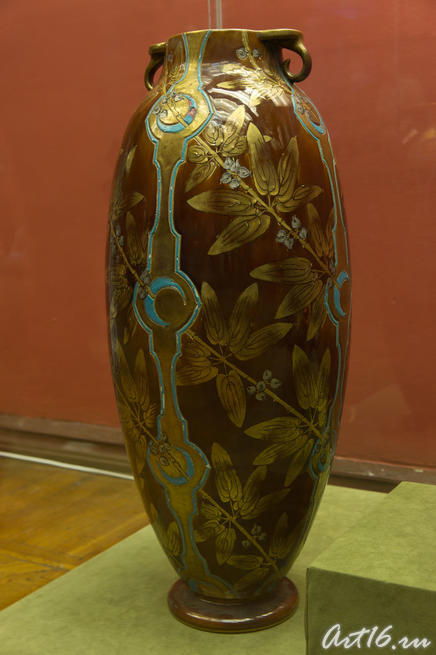 Напольная ваза, 1870-е. Огюст Мажорель.::Фаянс Галле и школа Нанси