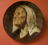 Блюдо с изображением старушки в чепчике XVII века, 1877-1884. Эмиль Галле (1846-1904)  Нанси