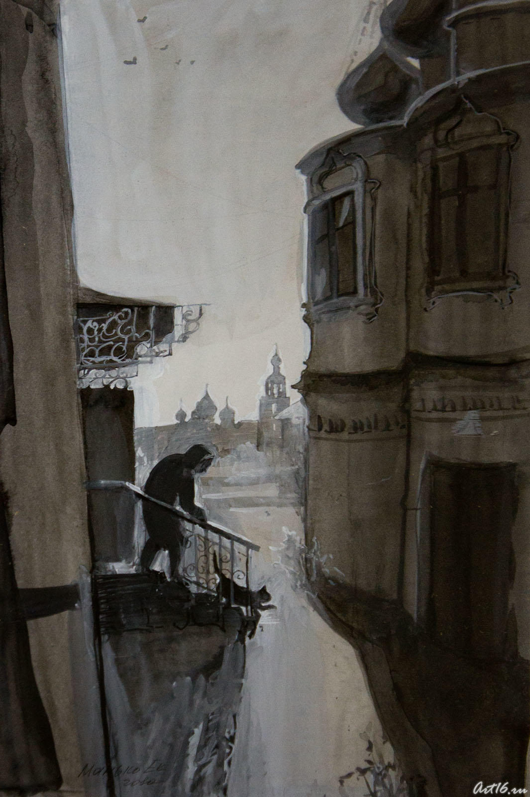 Дворик монастыря. Манько.Е.::Республиканская выставка графики — 2010